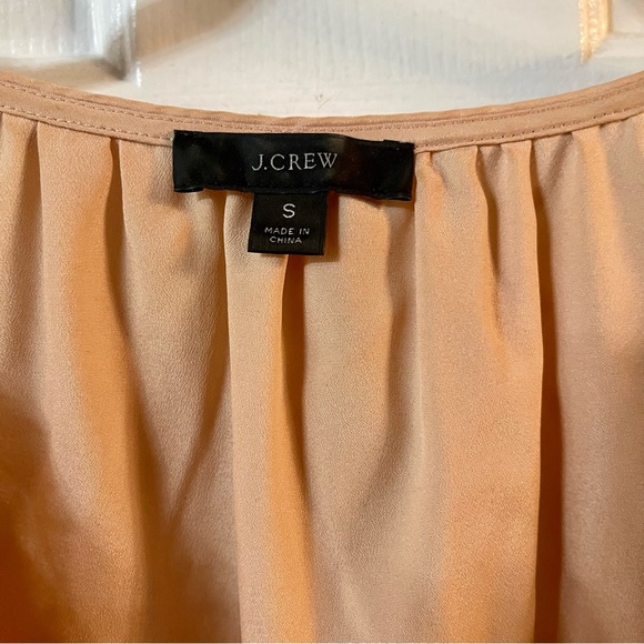 J. Crew Ruffleneck top clip dot bronzed clay nude long sleeve v-neck BD756 small - Picture 4 of 12